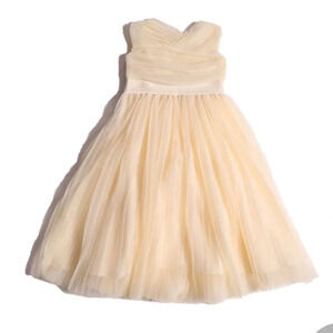 New Tia Cibani- Girls Pleated Mesh Criss Cross Wrap Dress